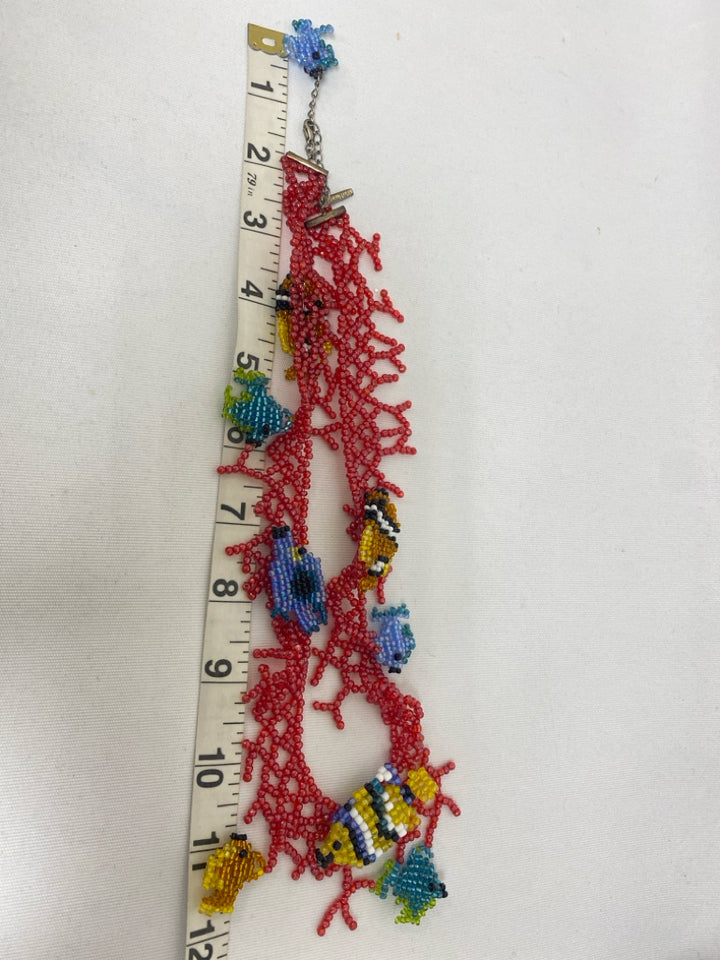 Michael Simon Red Multi Color Fish Necklace