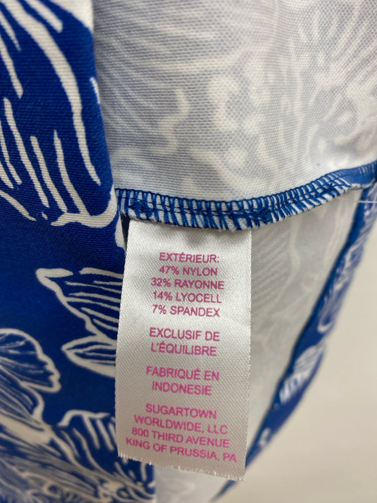LILLY PULITZER Size M Navy White Flowers Ladies Dress