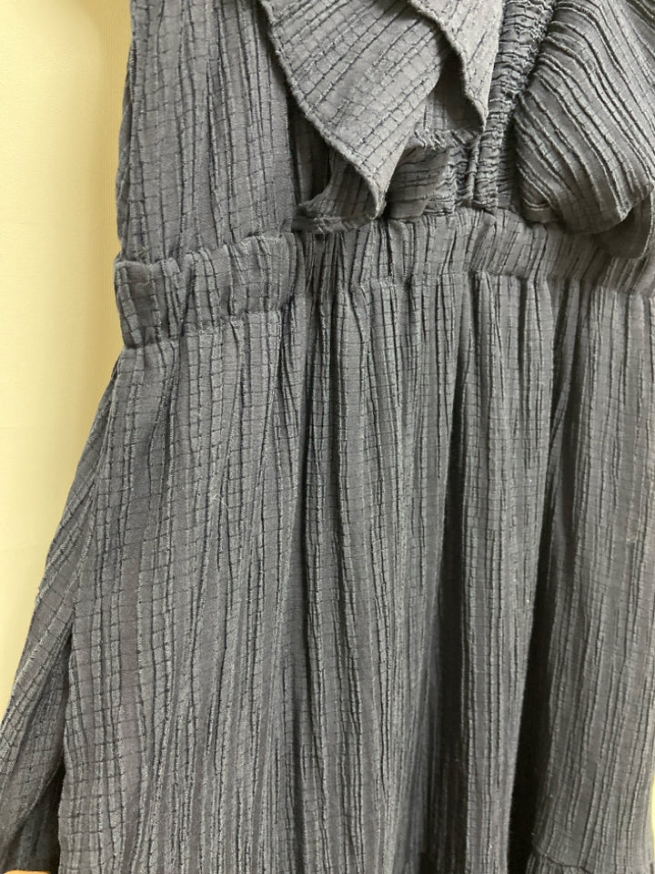 THML Size S Navy Crinkle Sleeveless Ladies Dress