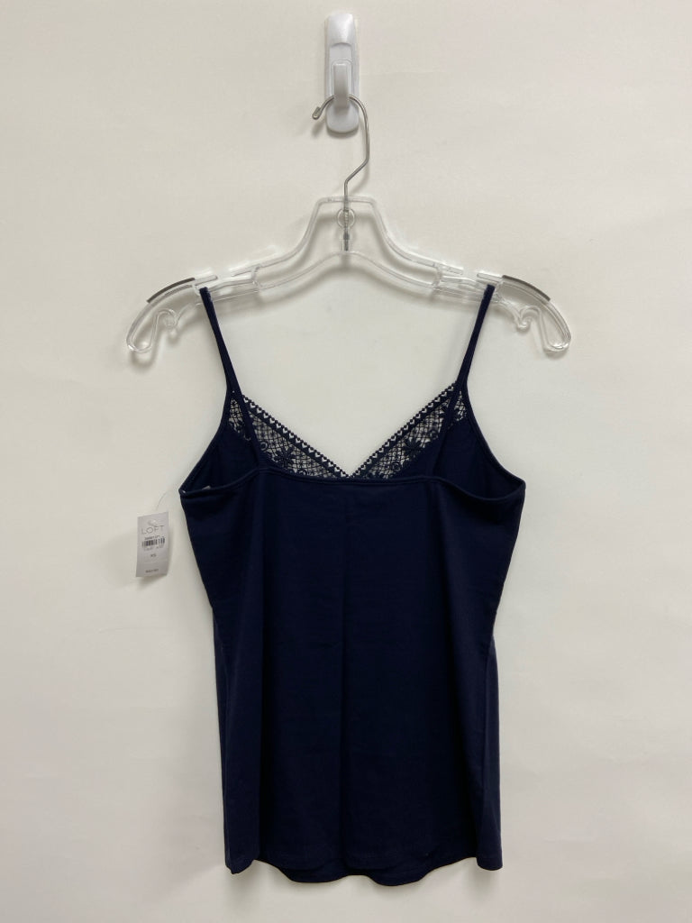 NWT LOFT Size XS Navy Trimmed Tank Lace Ladies Top