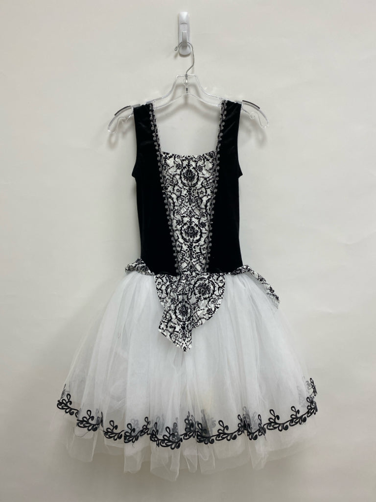SIZE 18/20 Black/White Sleeveless Tulle Girl&