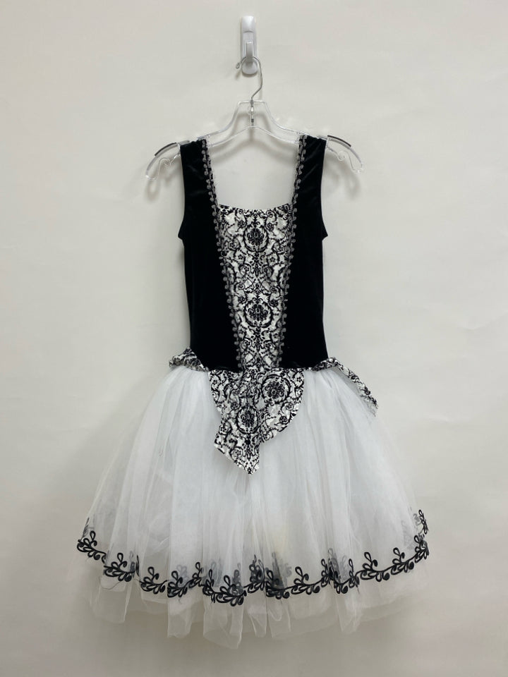 SIZE 18/20 Black/White Sleeveless Tulle Girl&