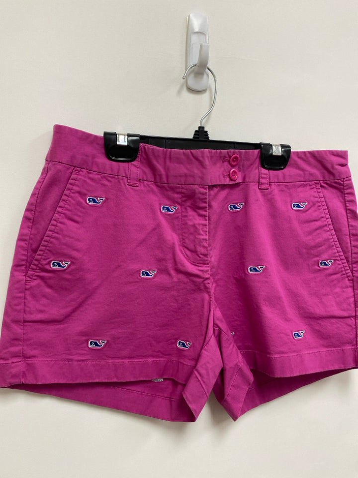 Vineyard Vines Size 8 Magenta Navy Whale Ladies Shorts