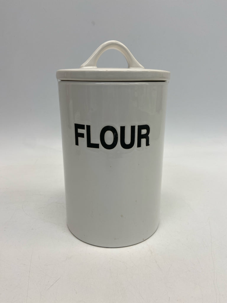 White Words Ceramic Canister