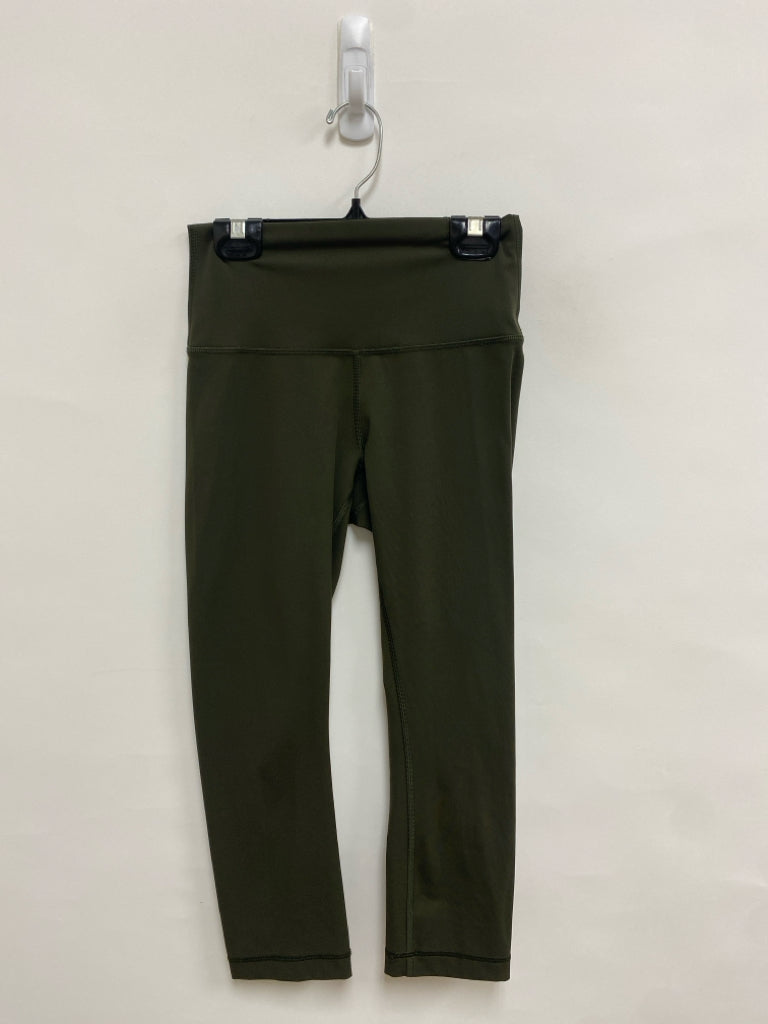 Lululemon Size 4 Dark Olive Cropped Athletic Capri