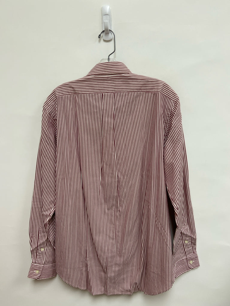 NWT Ralph Lauren Size M White Burgundy Stripes Men&