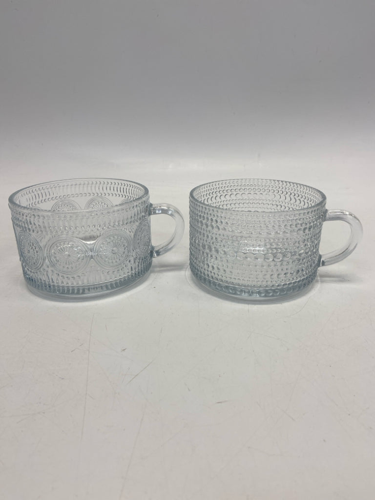Clear Dots/Stripes Glass Coffee Mug