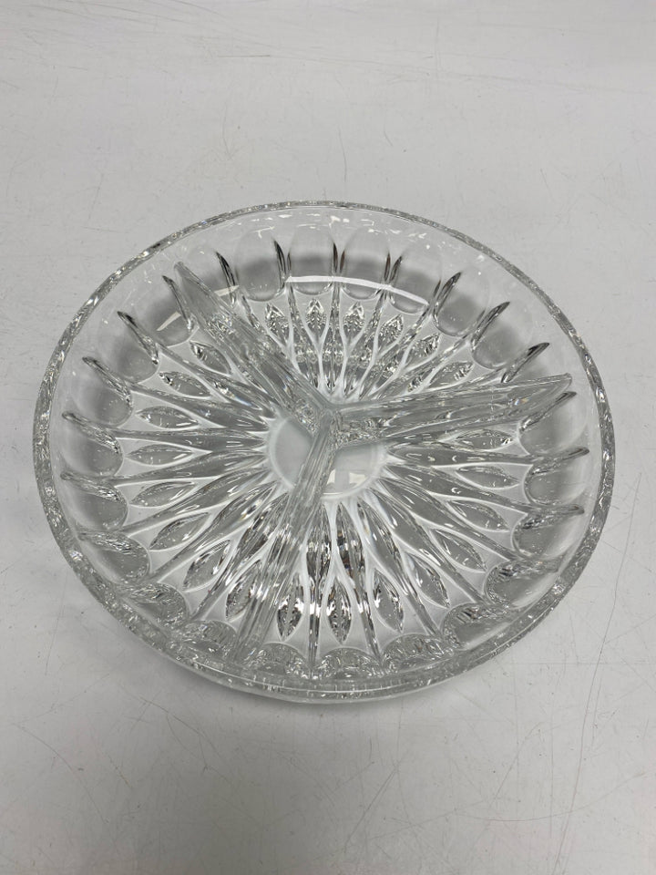 Clear Cut-Glass Serving Piece