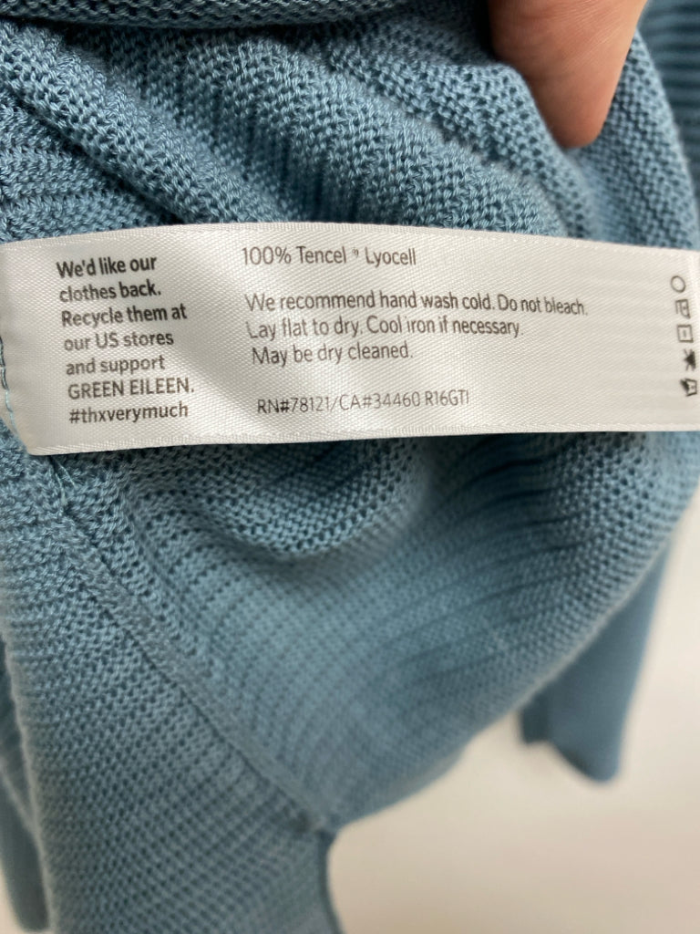 Eileen Fisher Size L Blue Lines V Neck Ladies Sweater