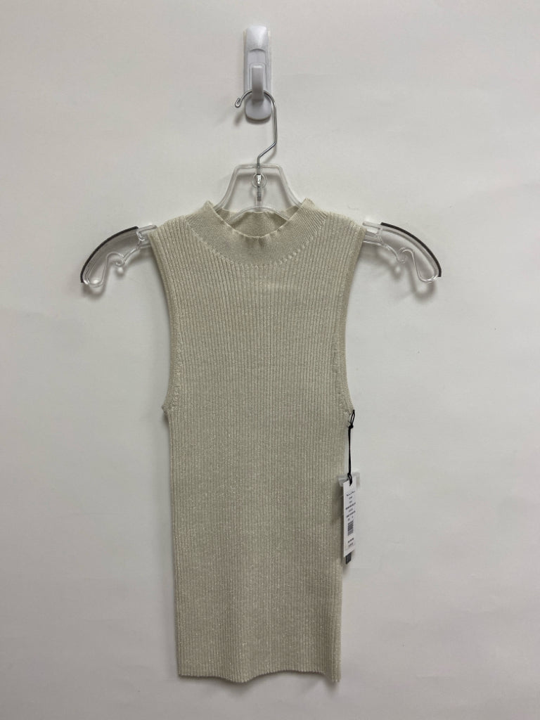 NWT Michael Stars Size XS Cream/Silver Sparkle Sleeveless Ladies Sweater