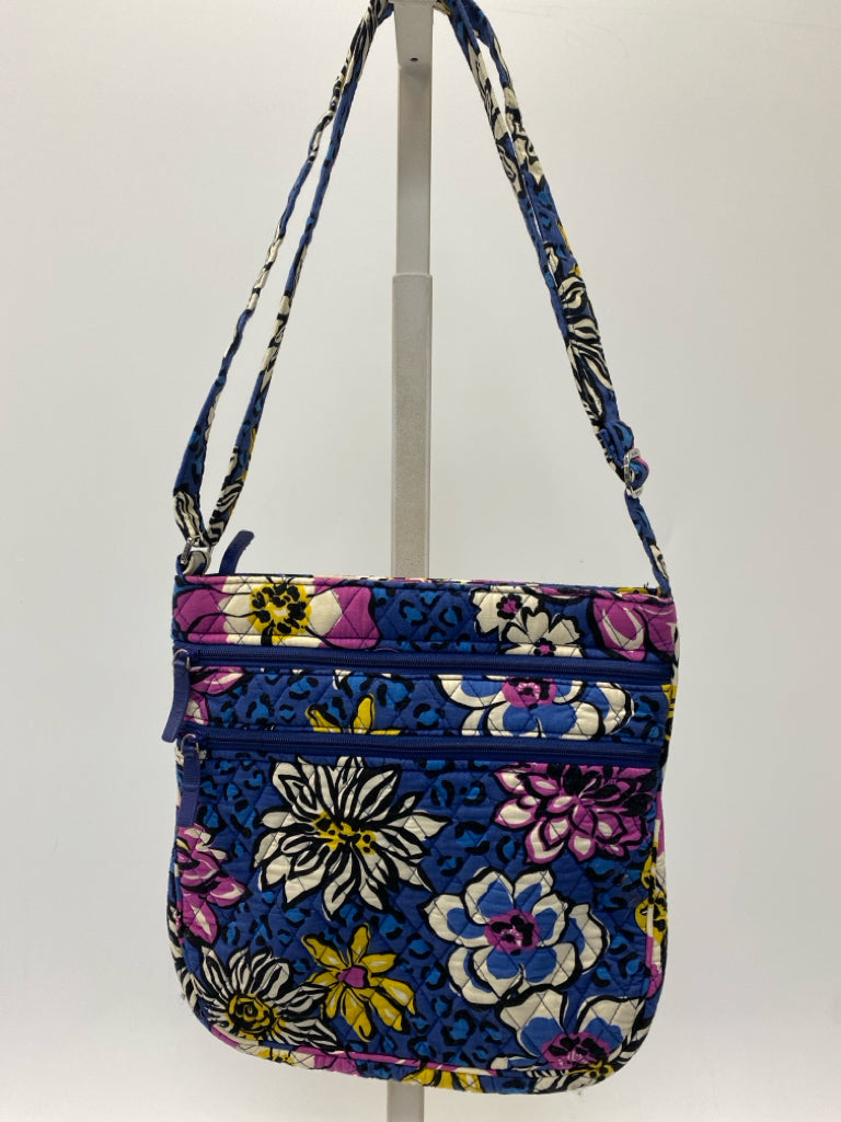 Vera Bradley Navy Multi-Color Floral Quilted Tote Bag