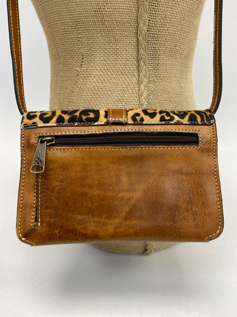 Patricia Nash Brown Black Animal Print Faux Fur Crossbody