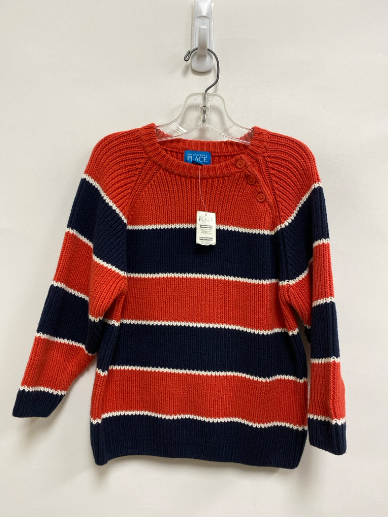 NWT The Place SIZE 4T Orange Navy Stripe Boy&