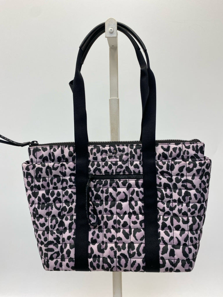 Kate Spade Lavender Black Animal Print Nylon Tote Bag