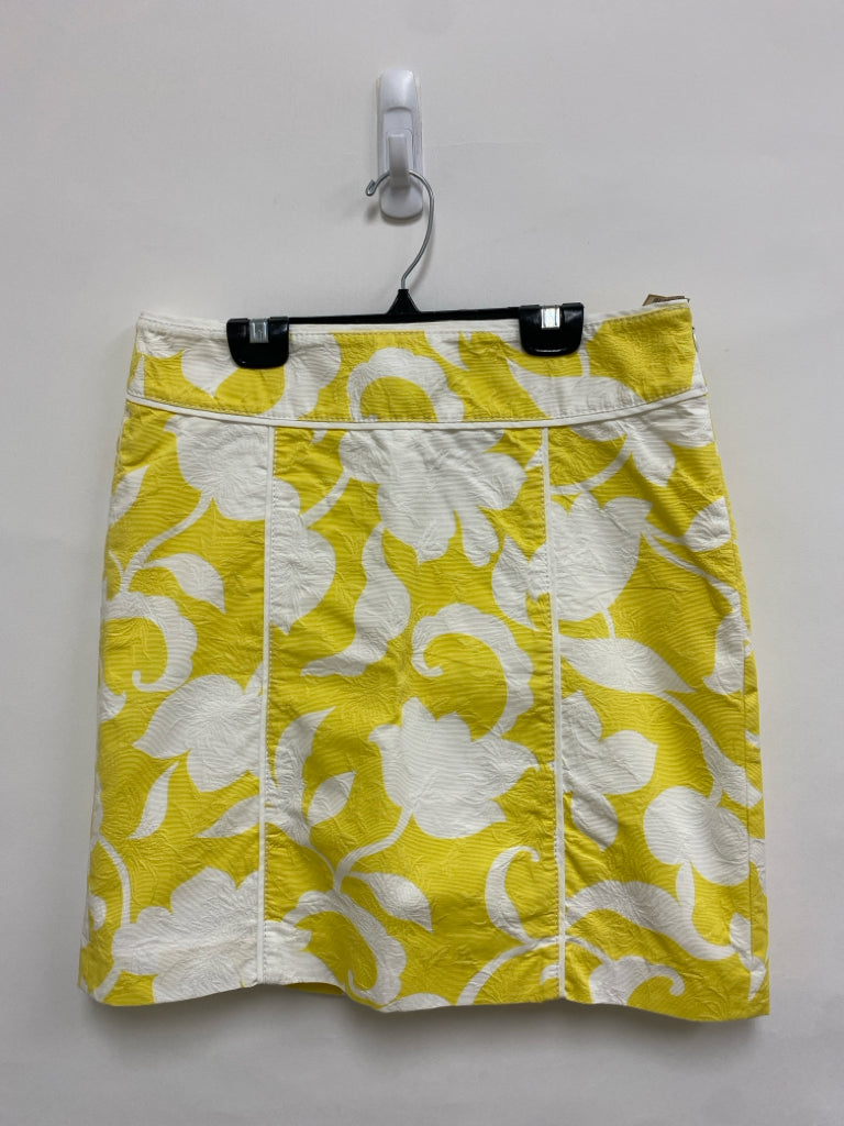 Ann Taylor Size 8 Yellow White Floral Ladies Skirt