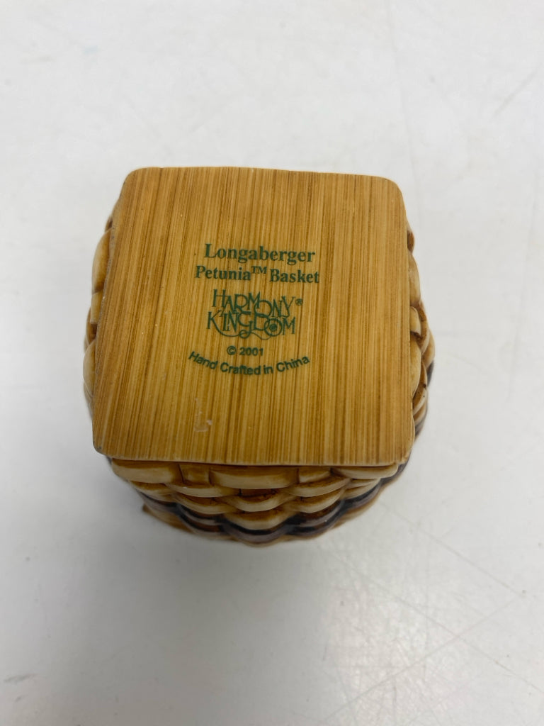 Longaberger Harmony Kingdom Petunia Basket Mini Trinket  Box