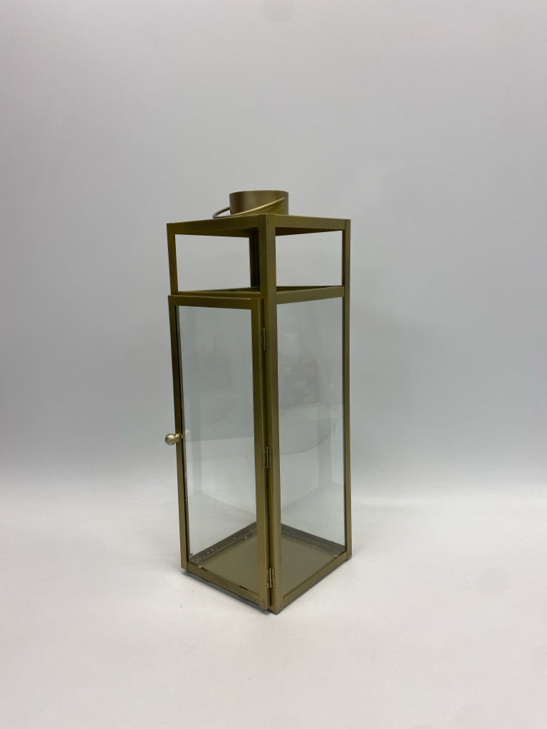 Gold Clear Metal/Glass Lantern