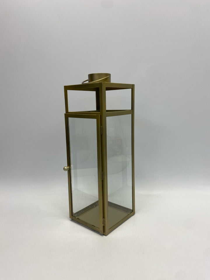 Gold Clear Metal/Glass Lantern