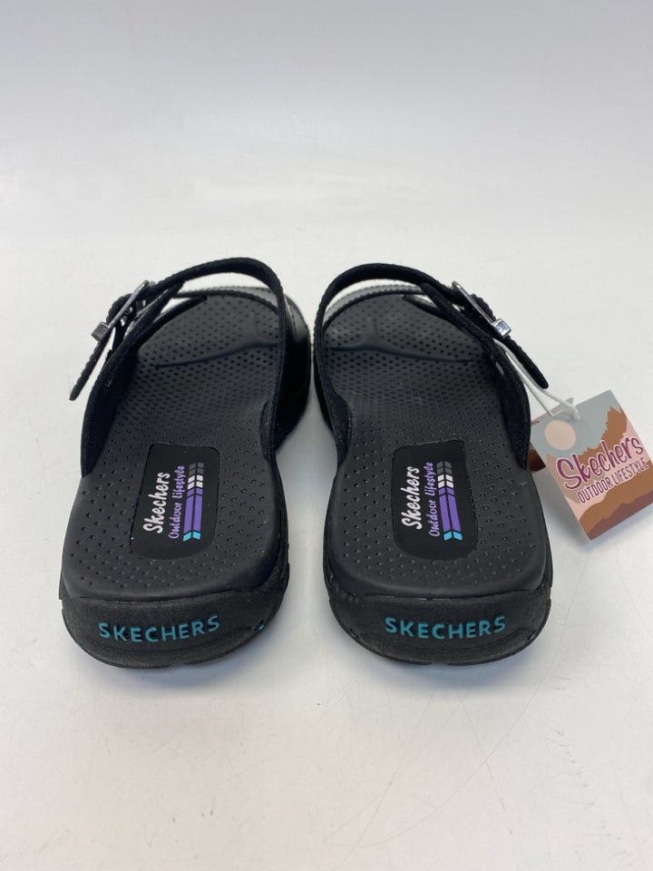 NWT Skechers  Size 8 Black Buckle(s) Sandals