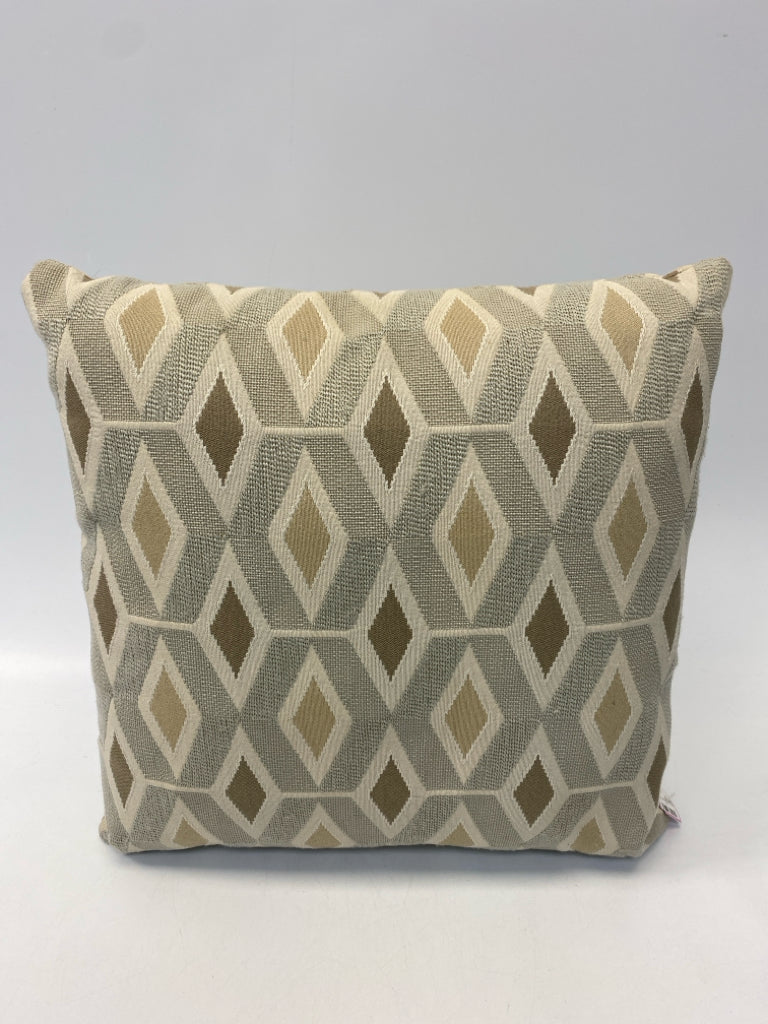 Khaki Brown/Cream Diamond Print Pillow