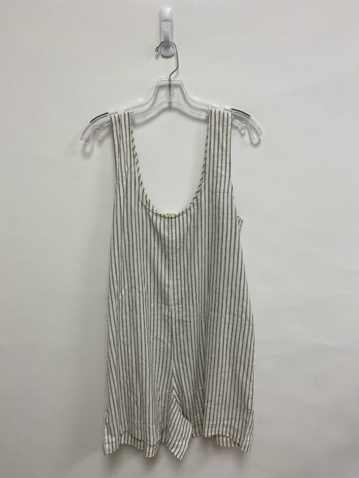 NWT Marine Layer Size M White Gray Striped Sleeveless Ladies Romper