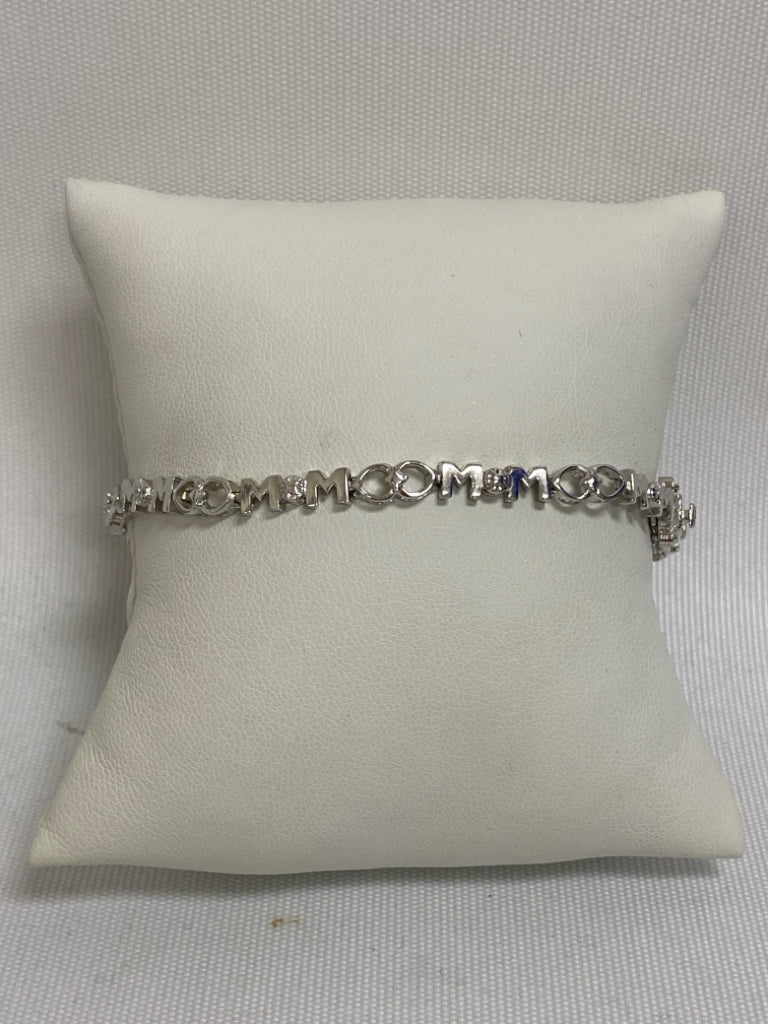 Silver Clear Words Bracelet