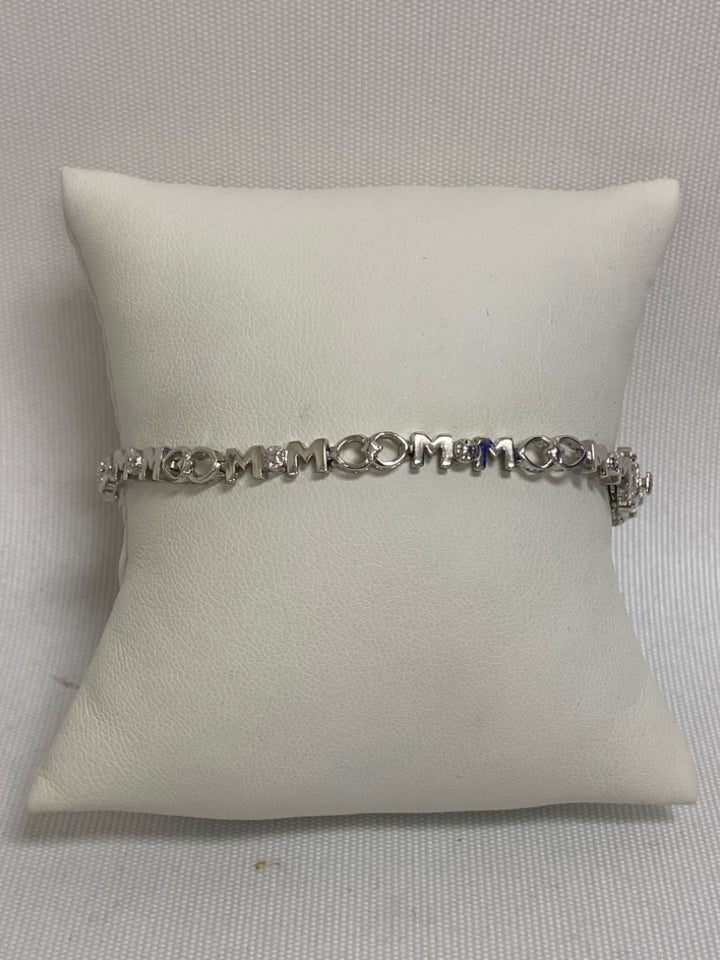 Silver Clear Words Bracelet