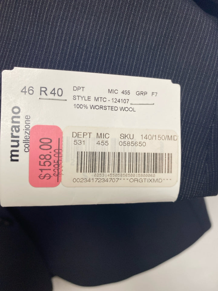 NWT Murano Size 46R Black White Striped Men&