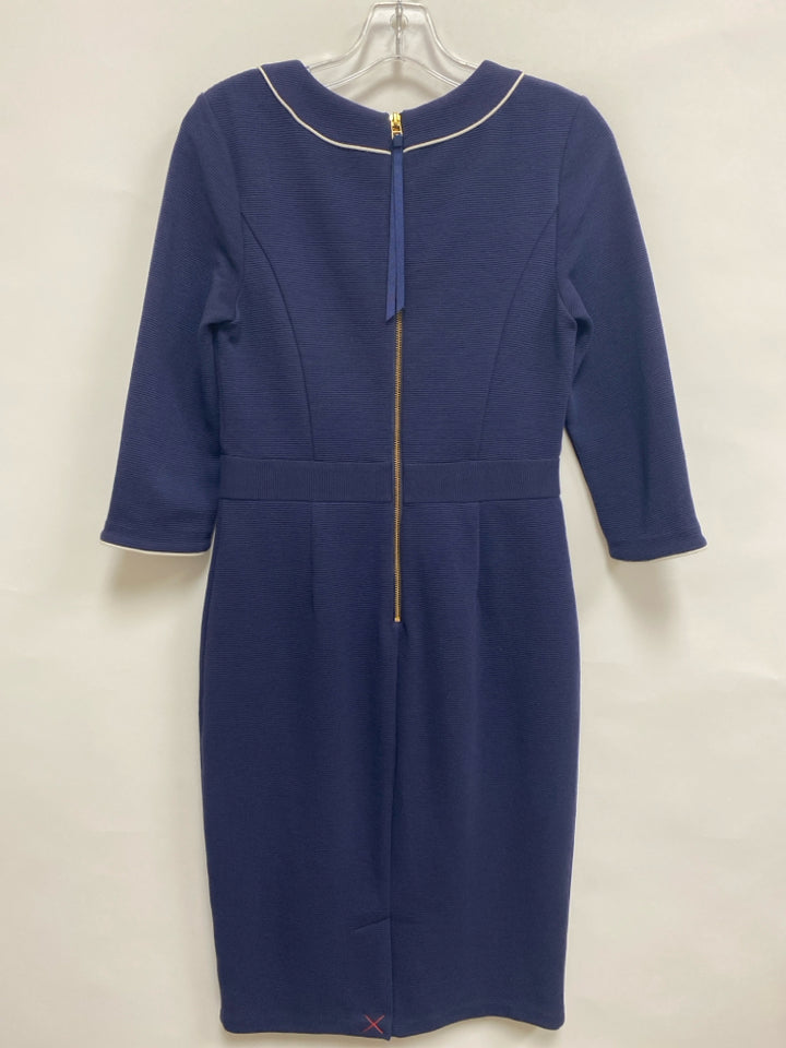 Boden Size 6 Navy Ribbed 3/4 Sleeve Ladies Dress