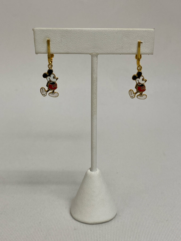 Disney Gold Color Black/White Mickey Earrings