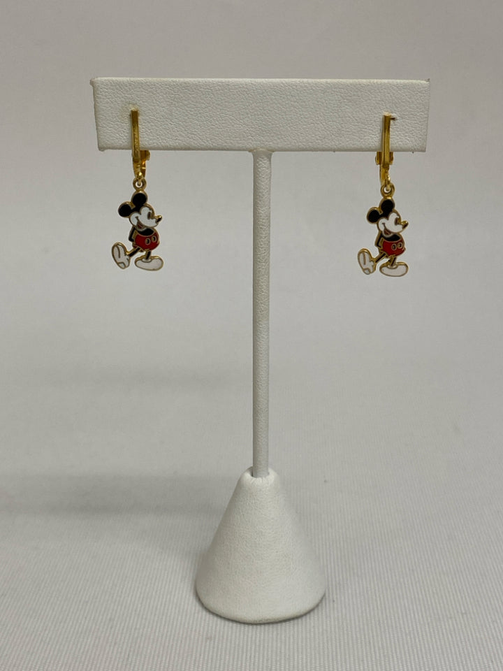 Disney Gold Color Black/White Mickey Earrings
