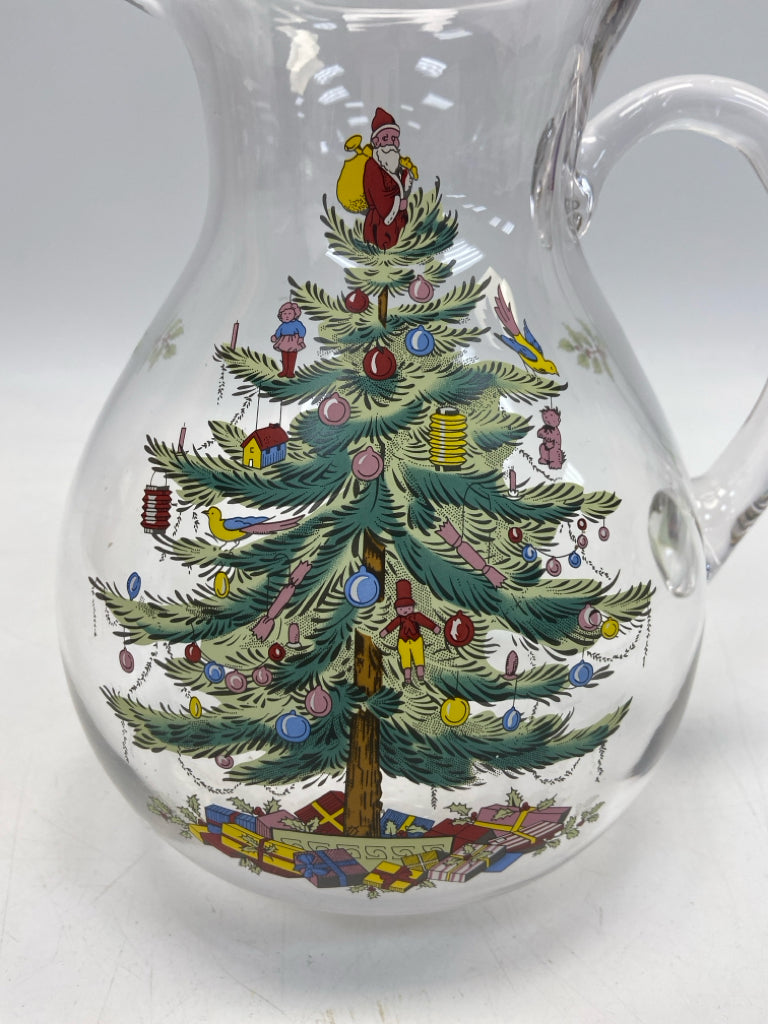 Spode Clear Green/Multi Trees Glass Christmas