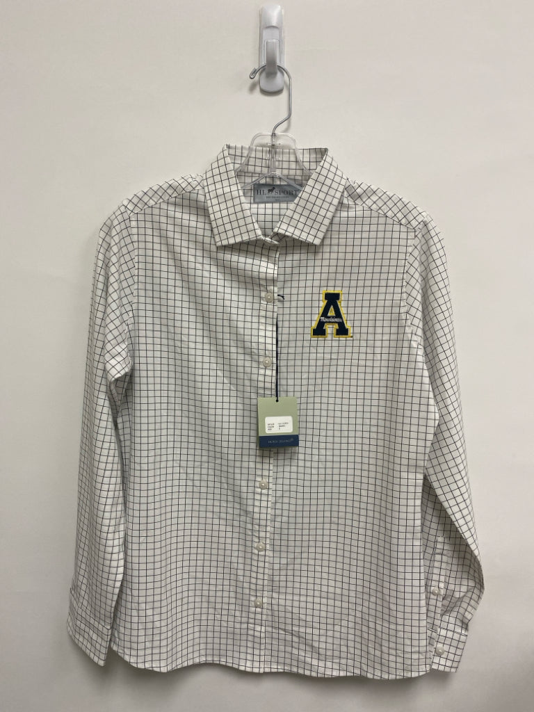 NWT Horn Legend Size S White/Black Squares Button Up Men&
