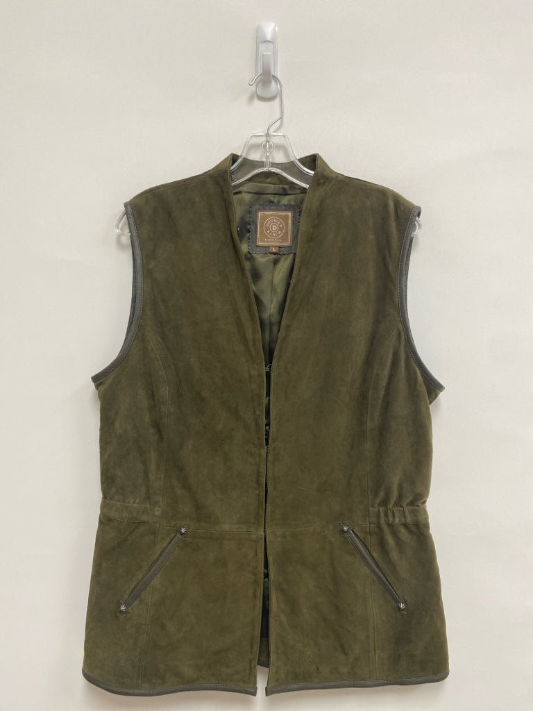 DOUBLE D RANCH Size L Olive Green Suede Ladies Vest