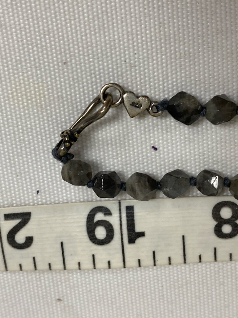 Gray Iridescent Beaded Necklace