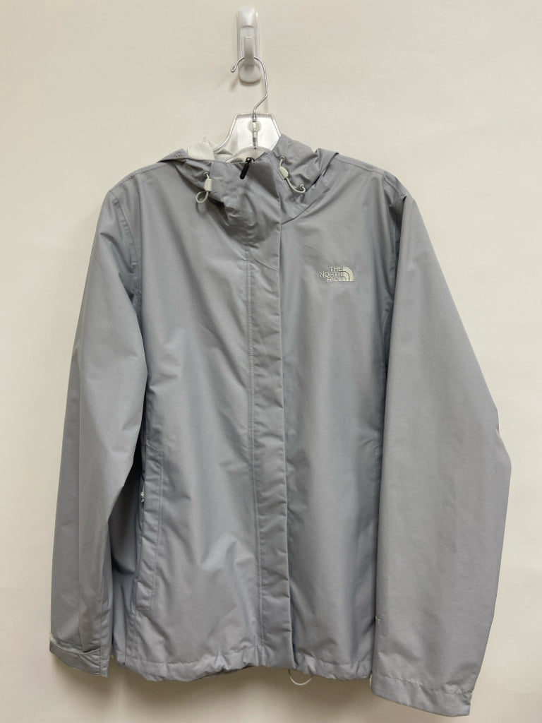 North Face Size XL Gray Hooded Zip Down Ladies Jacket
