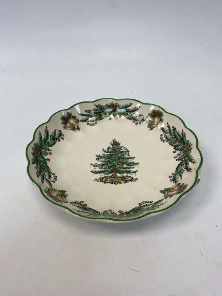 Spode Cream Green Trees Christmas