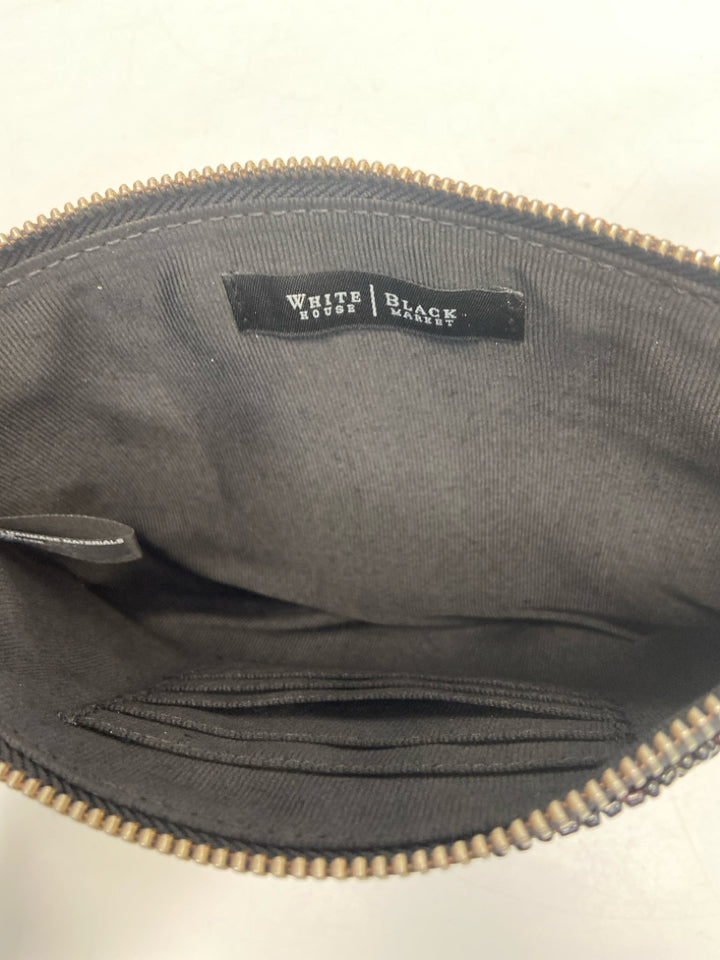 Wht House/Blk Mkt Black Silver/Gold Beaded Jeweled Wristlet