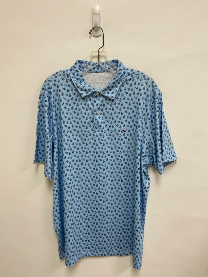 Vineyard Vines Size XL Blue Black Drinks Polo Men&