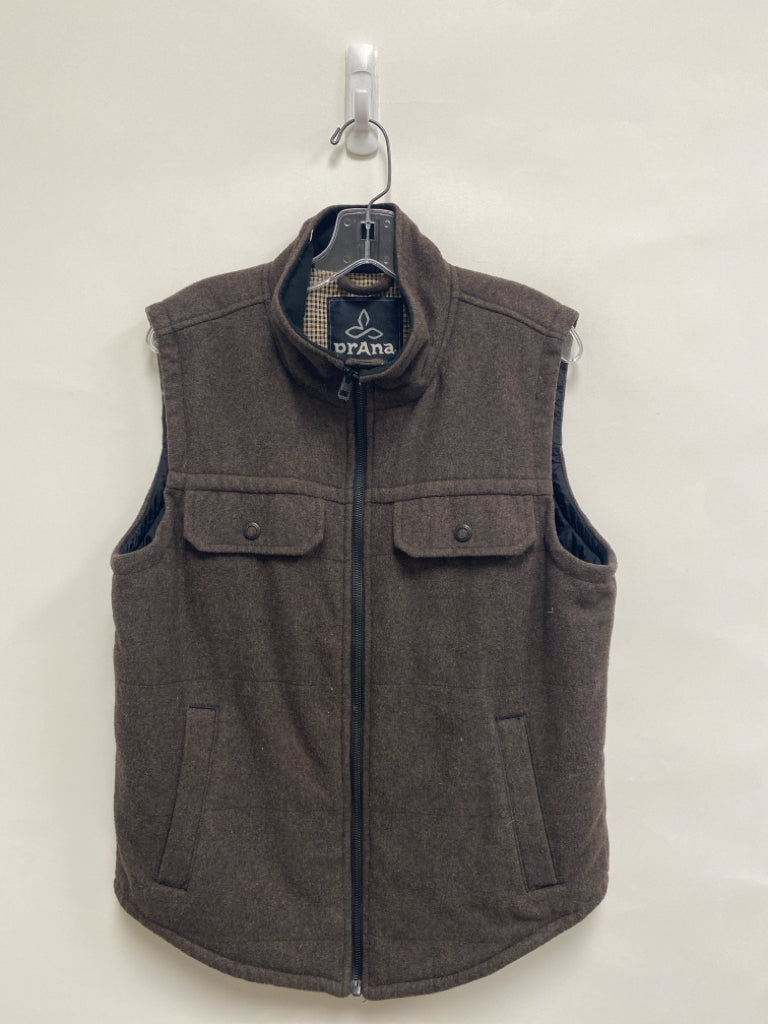 PrAna Size S Dark Brown Zip Down Men&