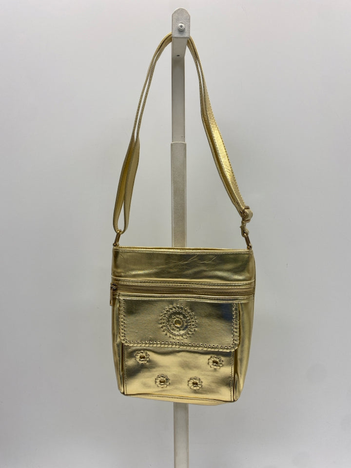 Gold Stitching Metallic Handbag