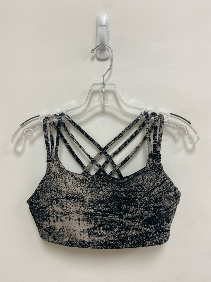 Athleta Size M Taupe Black Mottled Athletic  Bra