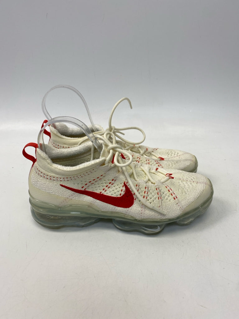 Nike US Shoe Size 9.5 Cream Red Lace-up Sneakers