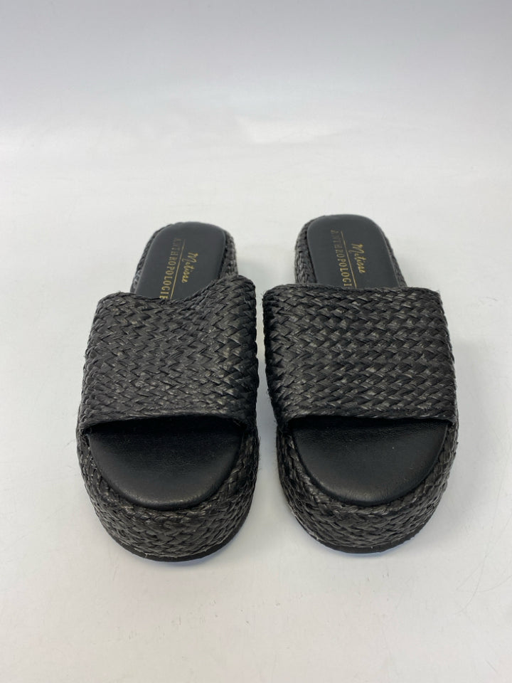 Anthropologie  Size 8 Black Woven Sandals