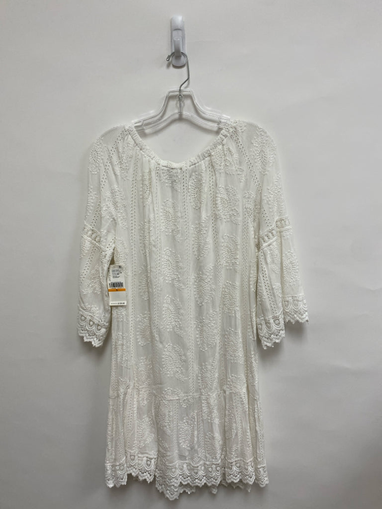 NWT Karen Kane Size S White Paisley Embroidered Ladies Dress