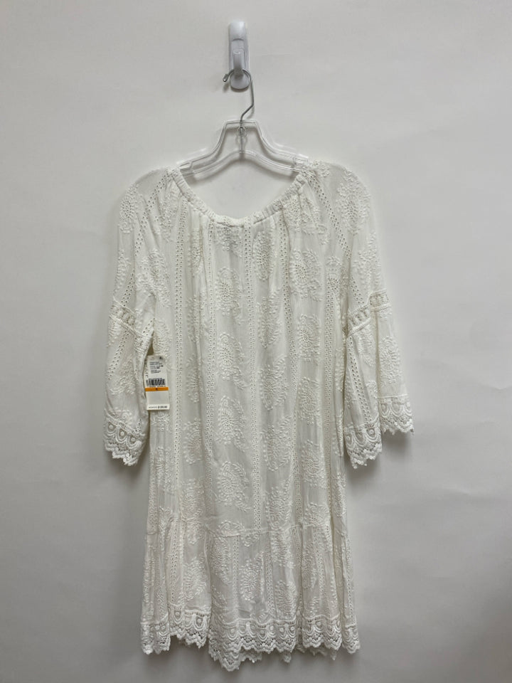 NWT Karen Kane Size S White Paisley Embroidered Ladies Dress