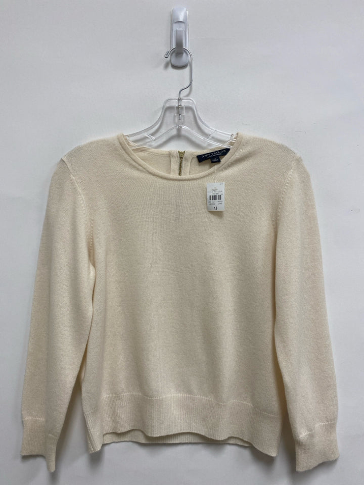 NWT Ann Taylor Size M Cream Cashmere Ladies Sweater