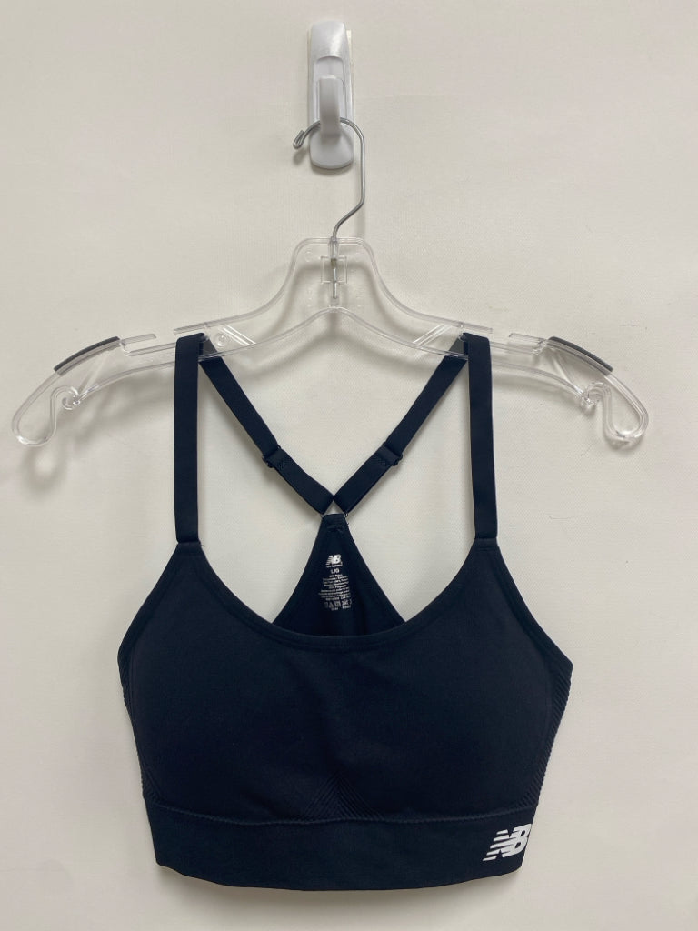 New Balance Size L Black Athletic  Bra