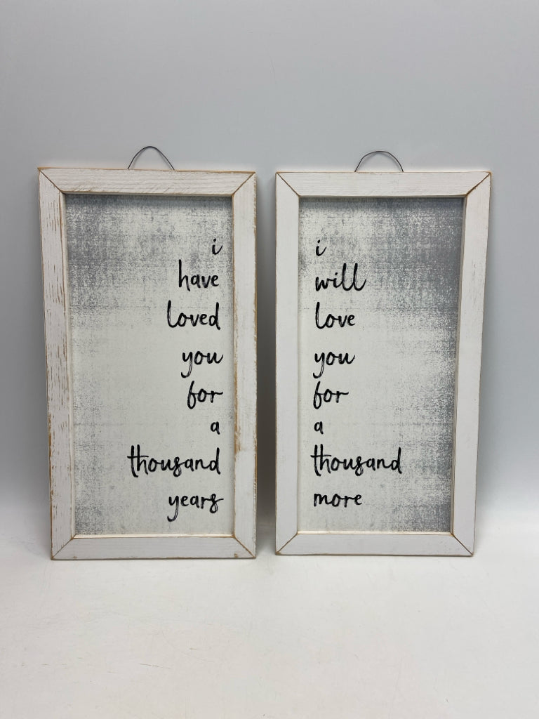 White Gray/Black Words Wood Wall Hanging