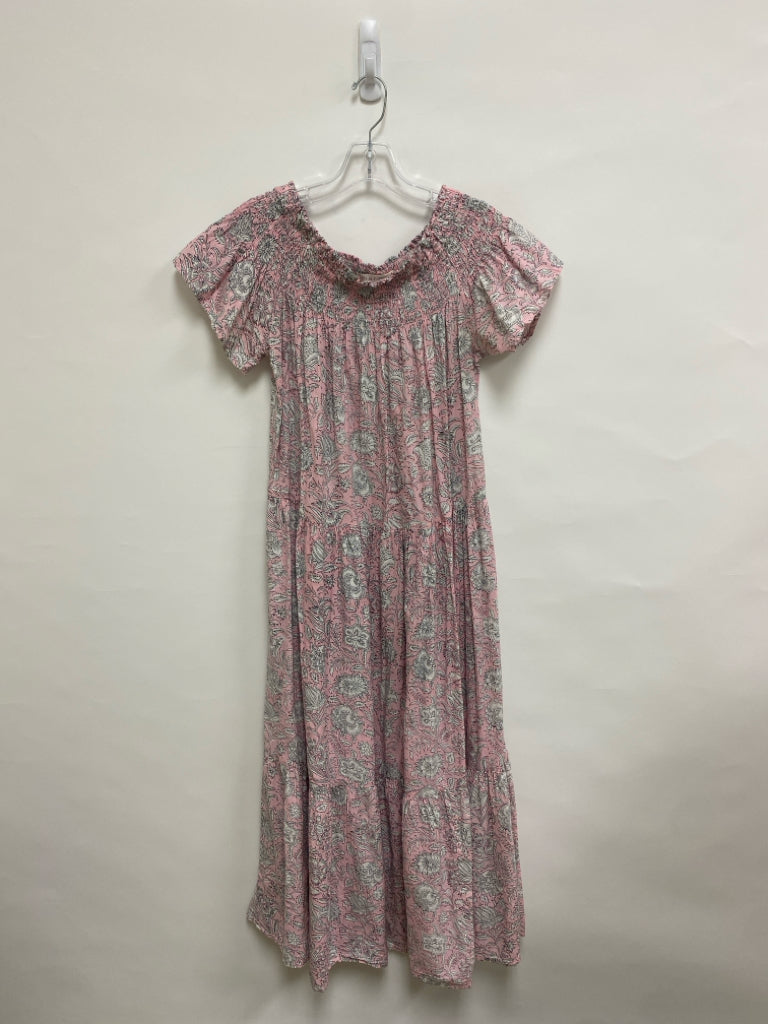 Size S Pink White/Black Floral Maxi Ladies Dress